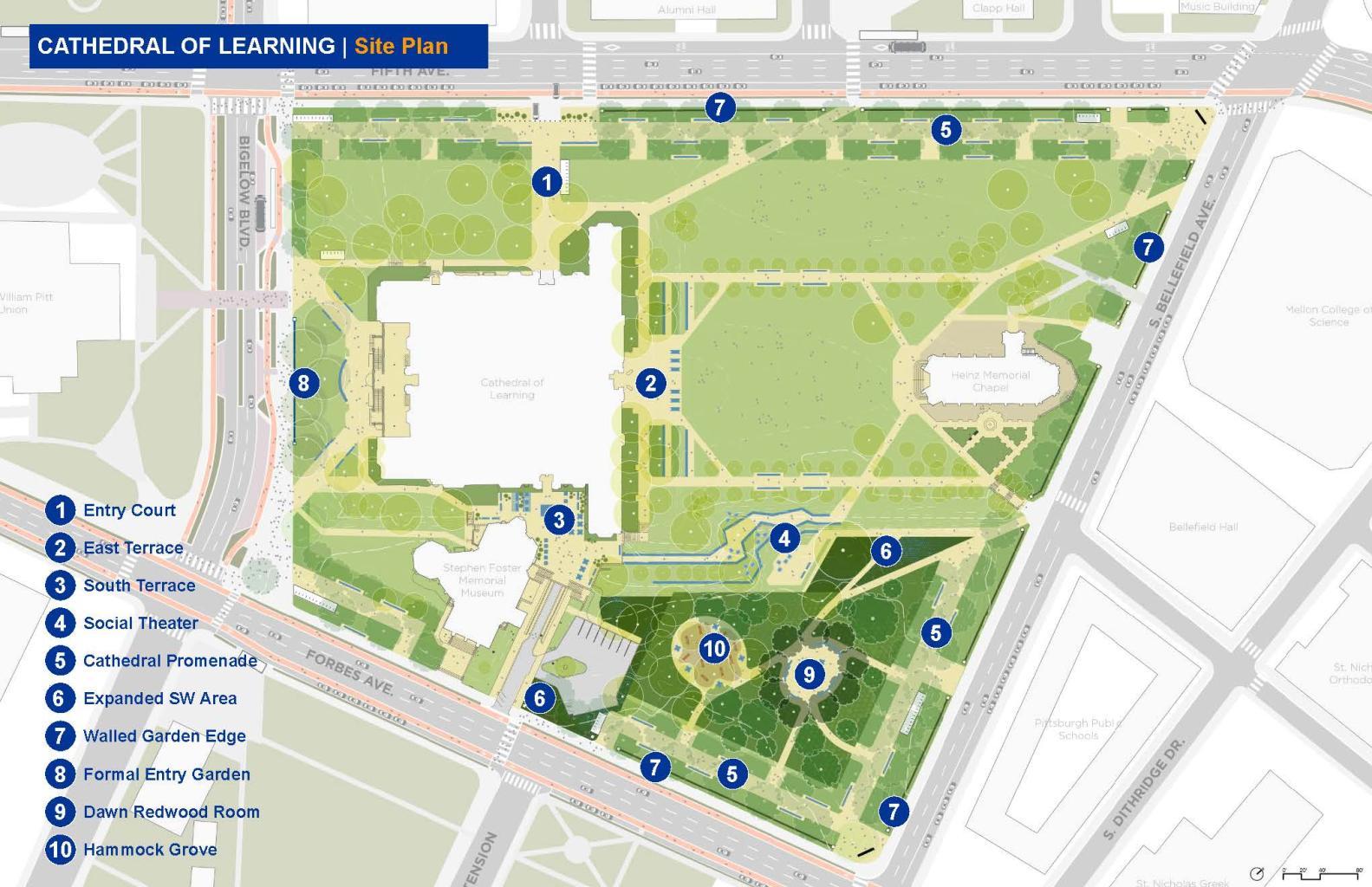 A map of the proposed landscape for the lawn