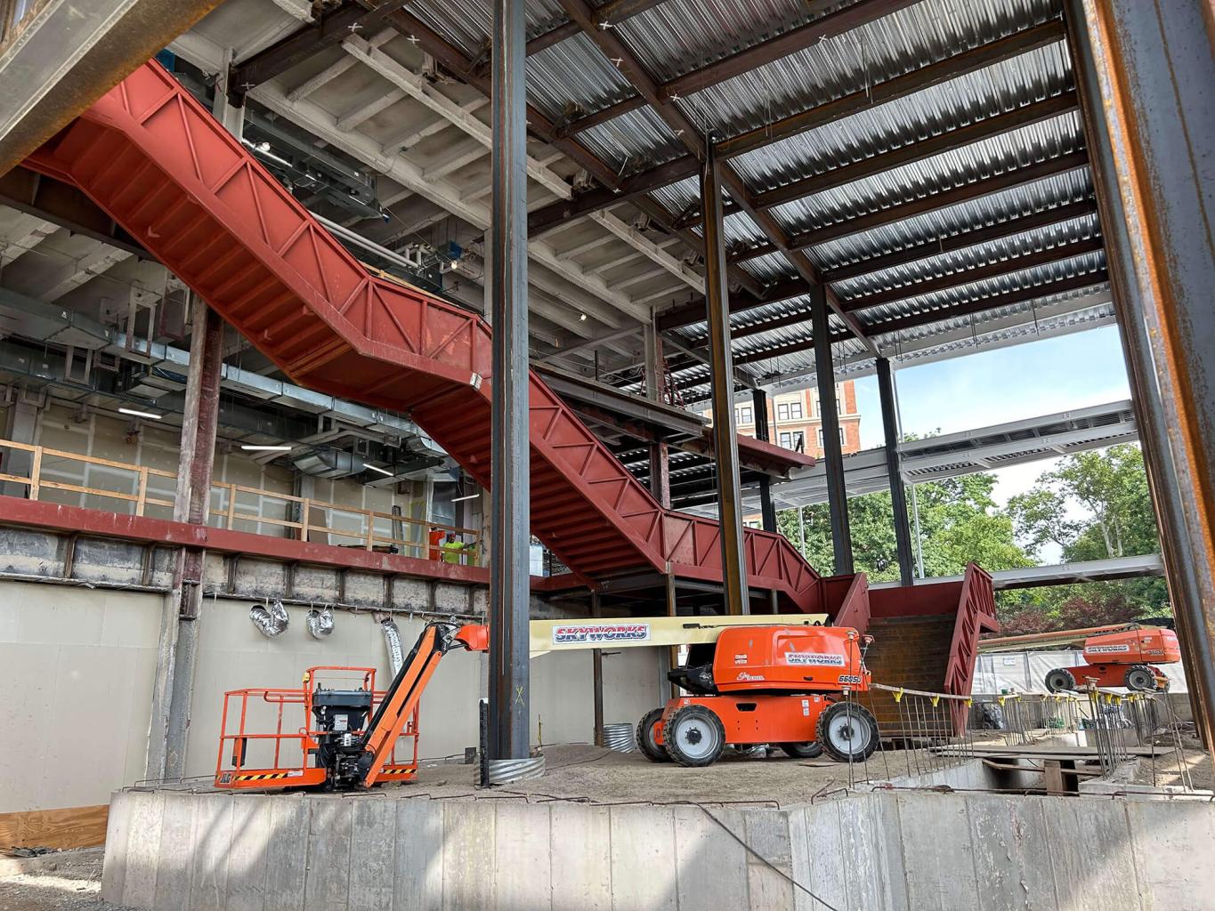 Interior progress on the new entry vestibule