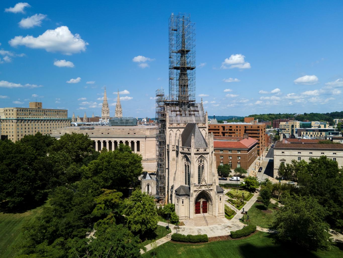 scaffolding on spire